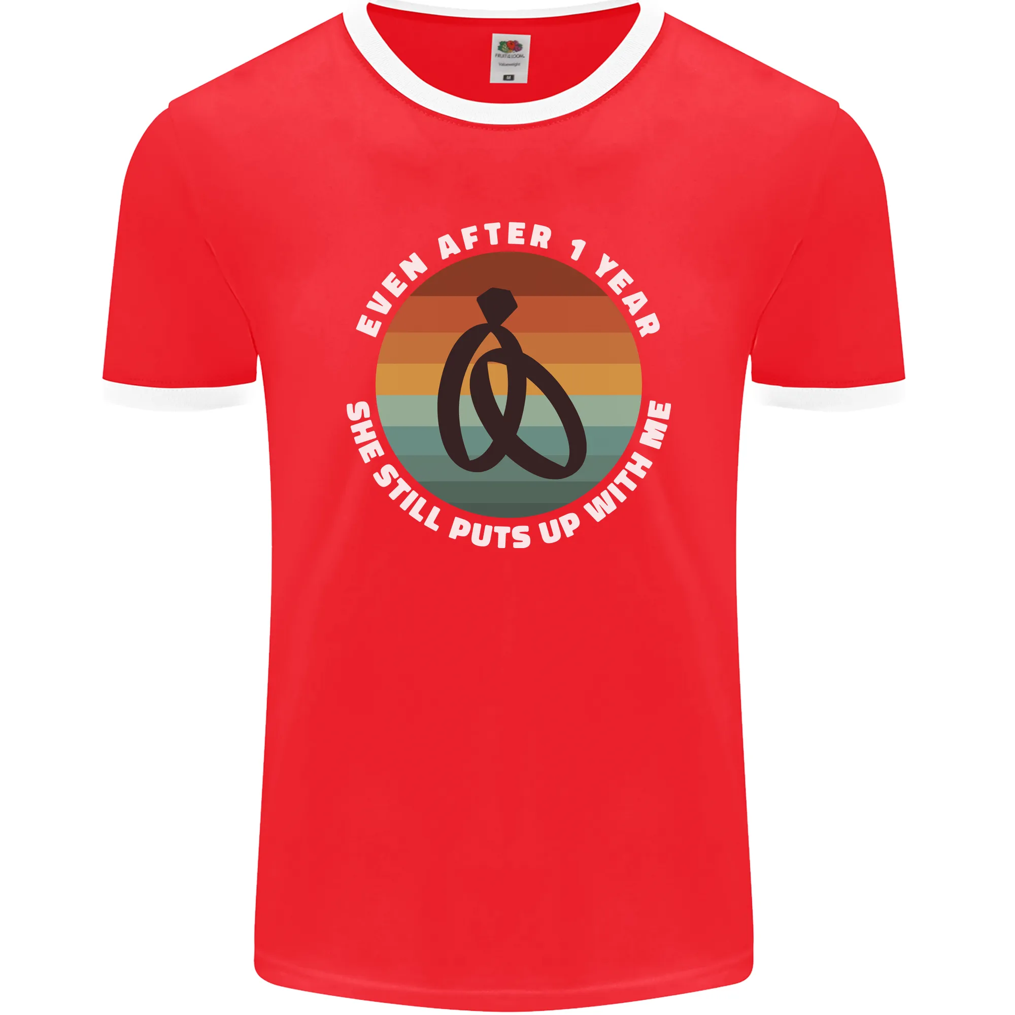 1 Year Wedding Anniversary 1st Marriage Mens Ringer T-Shirt FotL