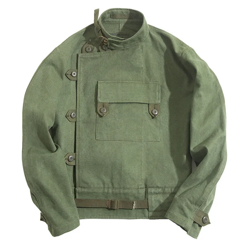 Men's Army Green Swedish Motorcycle Jacket