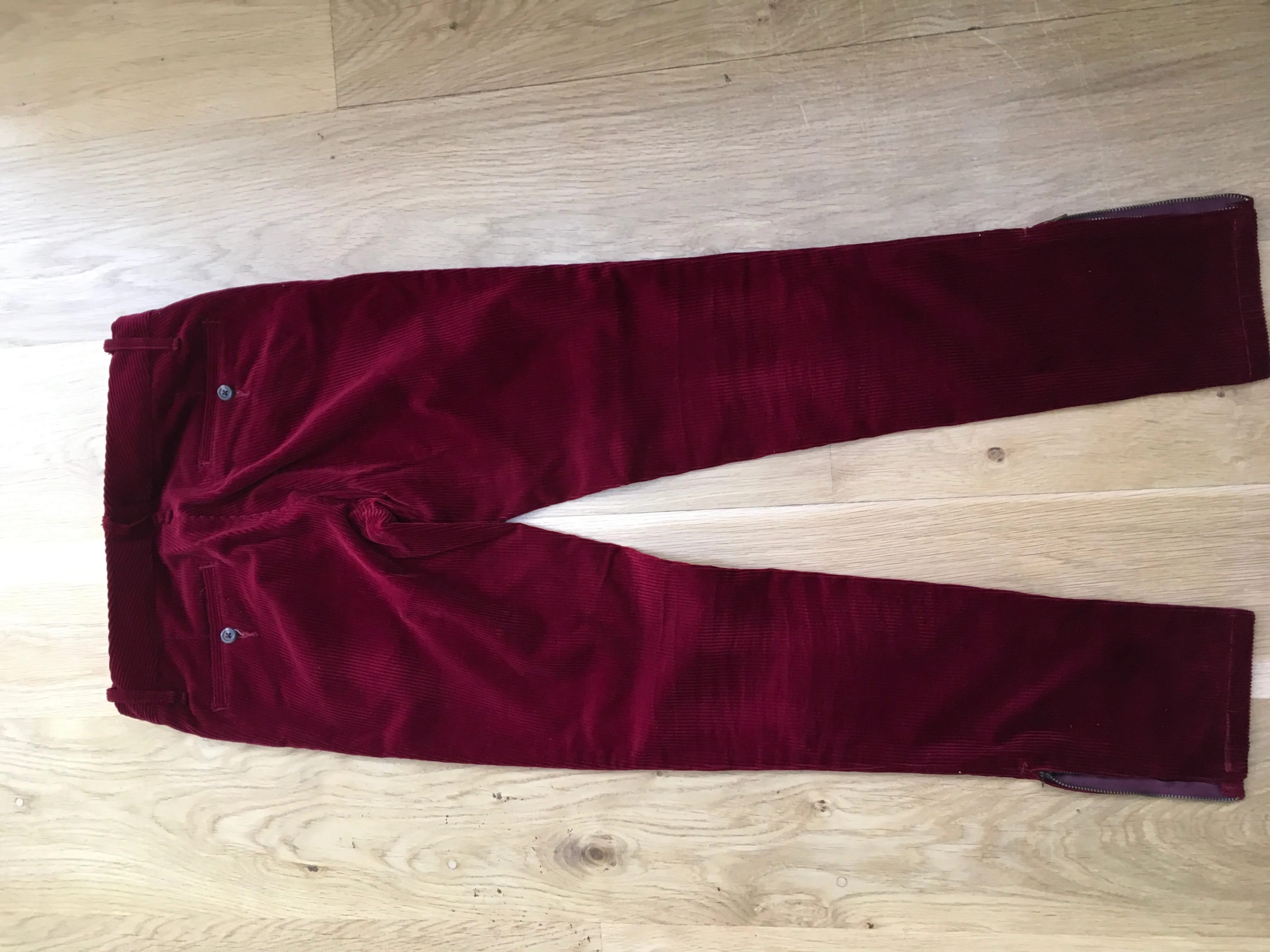 Ralph Lauren burgundy corduroy pants Skinny Trousers LADIES