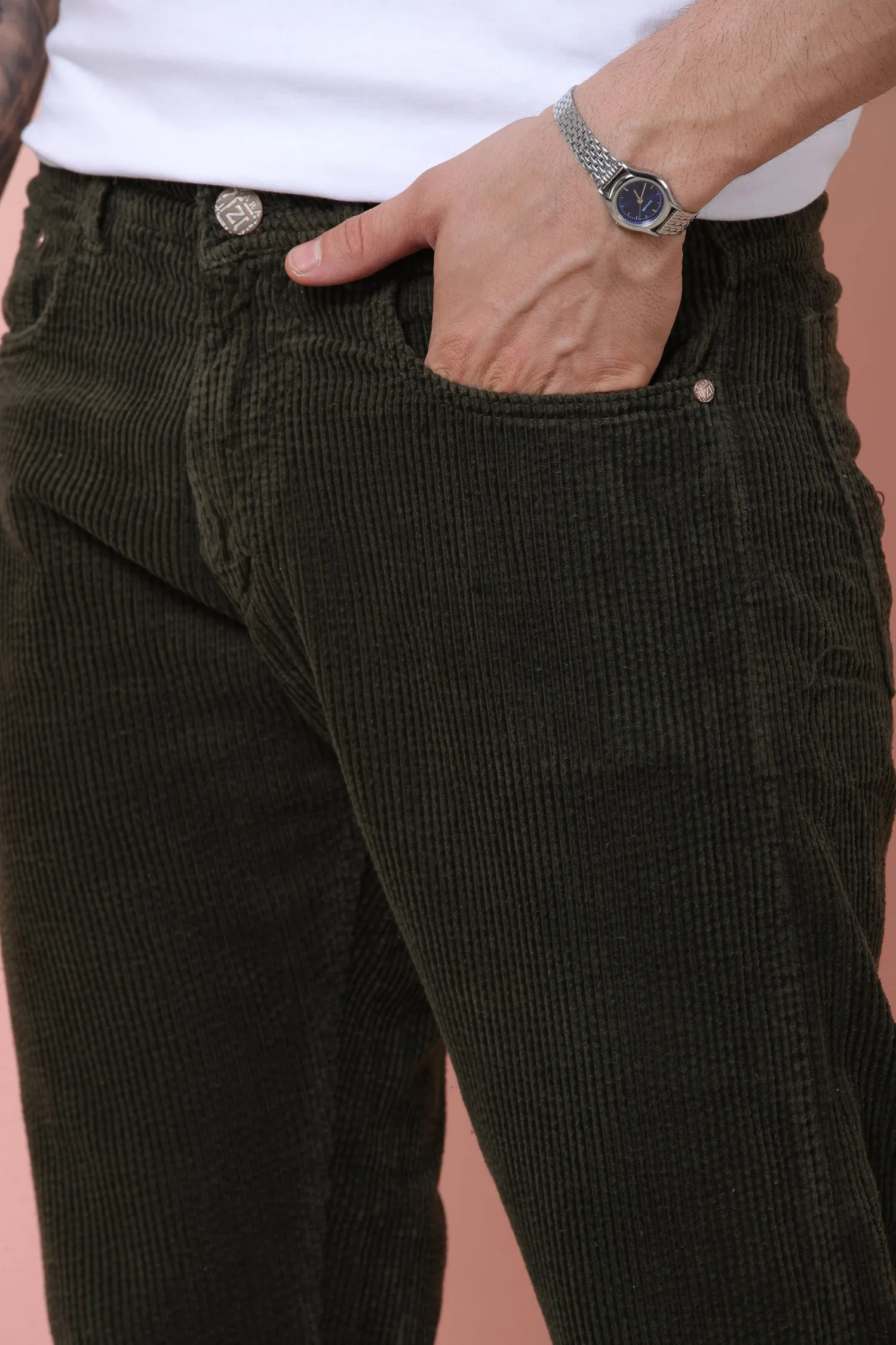 RFD Corduroy DarkGreen Trouser for Men