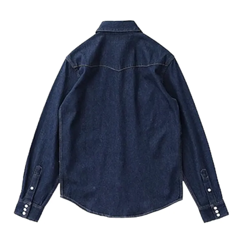 Slim fit western denim shirt with stitching