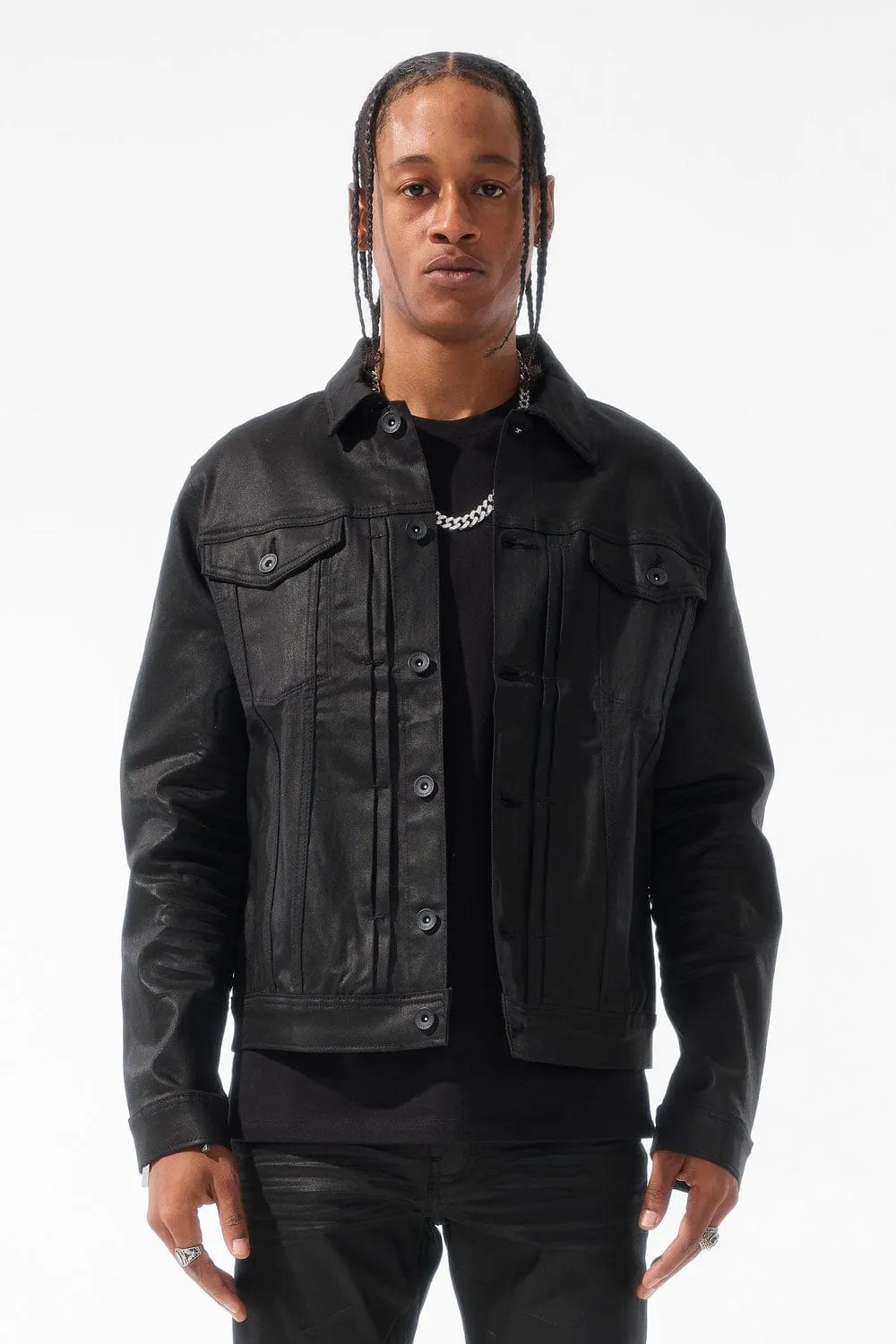 Smooth Criminal Denim Trucker Jacket (Jet Black)