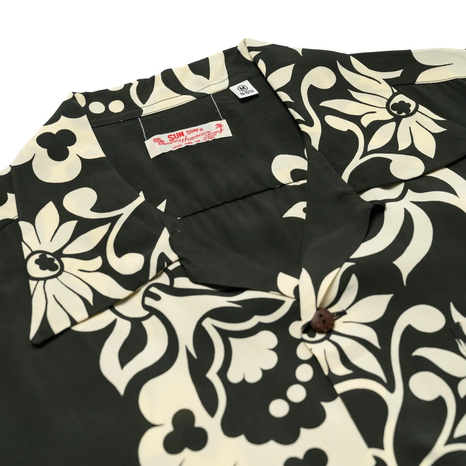 SS39216 Sunlight Flower Short Sleeve Hawaiian Black